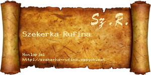 Szekerka Rufina névjegykártya